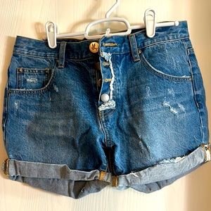One teaspoon distressed denim shorts